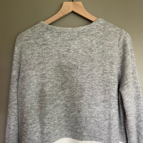 Stitches & Stripes Elaine Open Cardigan Size Large Grey Cream Pink Long Sweater‎ - Picture 12 of 16